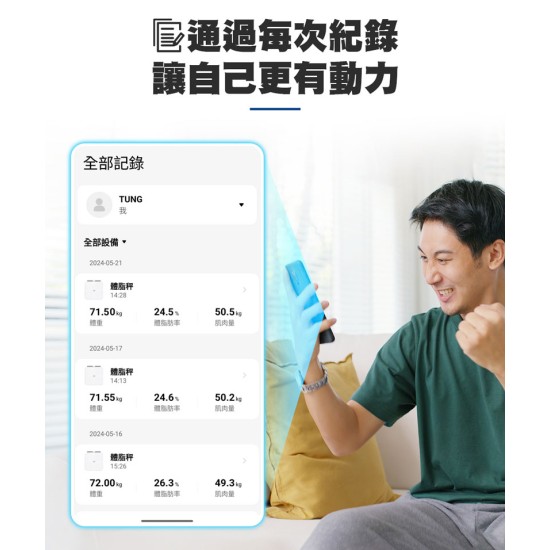 Slimmer 纖美甩脂環(粉&藍 自選)【TREAS HUNTER】IOT FatScale 全域電極智能體脂秤 體脂秤 體脂 體重